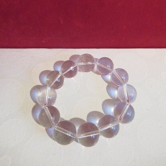 Clear Quartz Crystal Bracelet, Chunky, restrung, Vintage - Picture 1 of 10